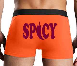 Spicy - Cute Pepper Logo - Orange Boxer Brief