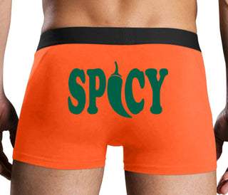 Spicy - Cute Pepper Logo - Orange Boxer Brief