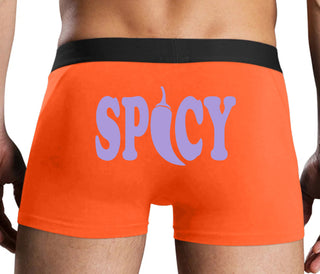 Spicy - Cute Pepper Logo - Orange Boxer Brief