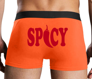Spicy - Cute Pepper Logo - Orange Boxer Brief