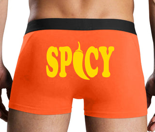 Spicy - Cute Pepper Logo - Orange Boxer Brief