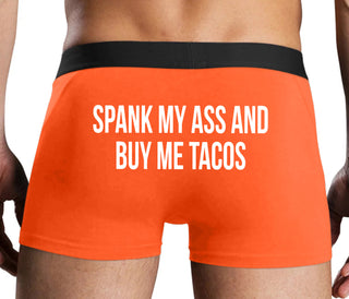 Spank My Ass And Buy Me Tacos - Orange Boxer Brief