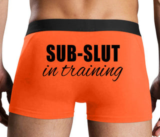 Sub Slut In Training - Orange Boxer Brief