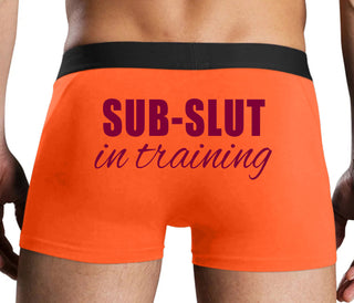 Sub Slut In Training - Orange Boxer Brief