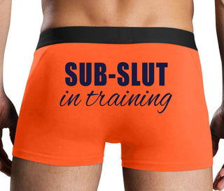 Sub Slut In Training - Orange Boxer Brief