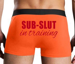 Sub Slut In Training - Orange Boxer Brief