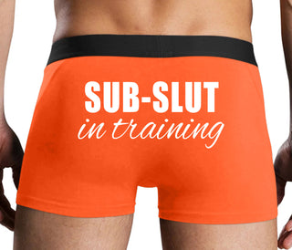 Sub Slut In Training - Orange Boxer Brief