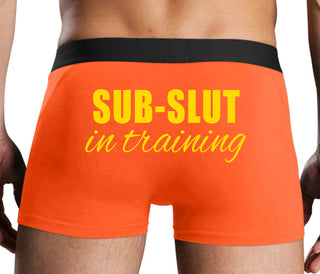 Sub Slut In Training - Orange Boxer Brief