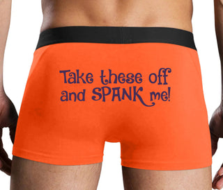Take These Off And Spank Me - Orange Boxer Brief