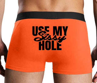Use My Sissy Hole - Orange Boxer Brief
