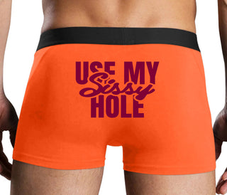 Use My Sissy Hole - Orange Boxer Brief