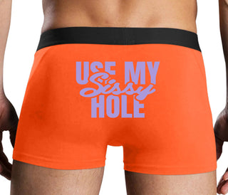Use My Sissy Hole - Orange Boxer Brief