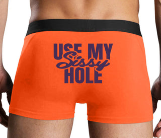 Use My Sissy Hole - Orange Boxer Brief