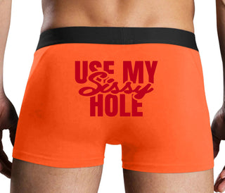 Use My Sissy Hole - Orange Boxer Brief