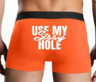 Use My Sissy Hole - Orange Boxer Brief
