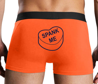 Valentines Day Candy - Spank Me - Orange Boxer Brief