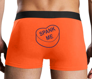 Valentines Day Candy - Spank Me - Orange Boxer Brief