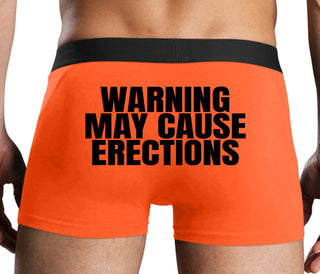 Warning May Cause Erections - Orange Boxer Brief