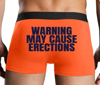 Warning May Cause Erections - Orange Boxer Brief