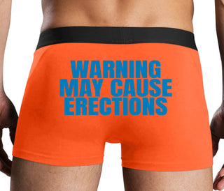 Warning May Cause Erections - Orange Boxer Brief
