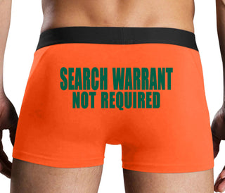 Search Warrant Not Required - Orange Boxer Brief