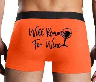 Will Remove For Wine - Orange Boxer Brief
