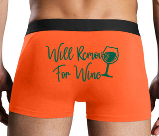 Will Remove For Wine - Orange Boxer Brief