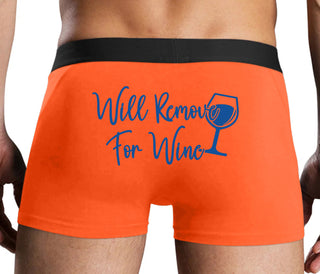 Will Remove For Wine - Orange Boxer Brief