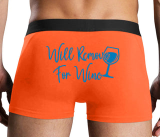 Will Remove For Wine - Orange Boxer Brief