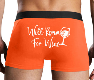 Will Remove For Wine - Orange Boxer Brief