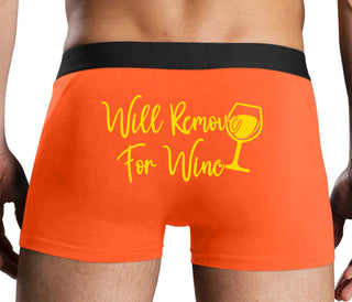 Will Remove For Wine - Orange Boxer Brief