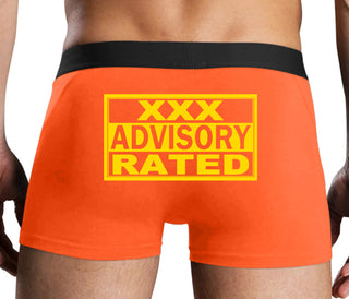 XXX Rated  Advisory Warning - Orange Boxer Brief