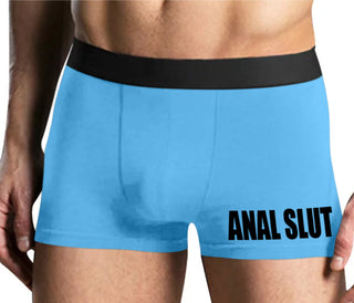 Anal Slut - Mens Blue Boxer Brief