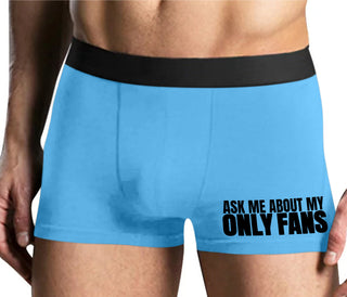 Ask Me About My Only Fans - Mens Blue Boxer Brief