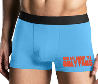 Ask Me About My Only Fans - Mens Blue Boxer Brief