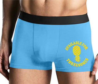 Available for Threesomes - Swinger Pineapple - Mens Blue Boxer Brief