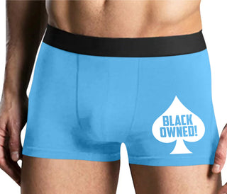 Black Owned - Queen of Spades - Mens Blue Boxer Brief