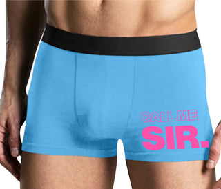 Call Me Sir - Mens Blue Boxer Brief