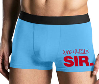 Call Me Sir - Mens Blue Boxer Brief