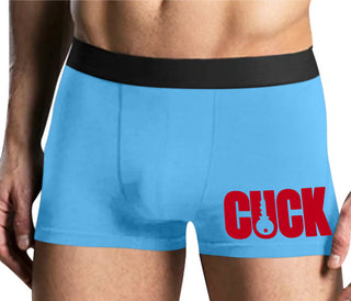 Cuck - Lock Logo - Mens Blue Boxer Brief