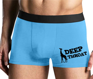 Deep throat - Giraffe Funny Logo - Mens Blue Boxer Brief