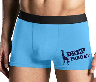 Deep throat - Giraffe Funny Logo - Mens Blue Boxer Brief