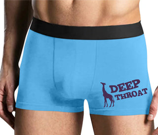 Deep throat - Giraffe Funny Logo - Mens Blue Boxer Brief