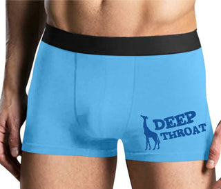 Deep throat - Giraffe Funny Logo - Mens Blue Boxer Brief