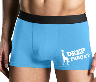 Deep throat - Giraffe Funny Logo - Mens Blue Boxer Brief