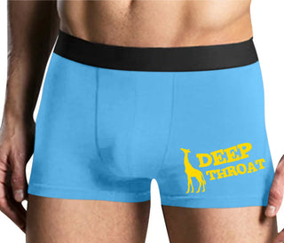 Deep throat - Giraffe Funny Logo - Mens Blue Boxer Brief