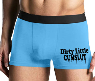 Dirty Little Cumslut - Mens Blue Boxer Brief