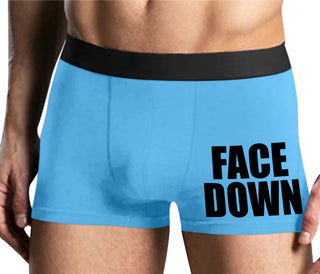 Face Down - Mens Blue Boxer Brief