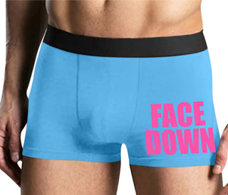 Face Down - Mens Blue Boxer Brief