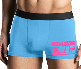 Hello My Name Is Slut - Mens Blue Boxer Brief